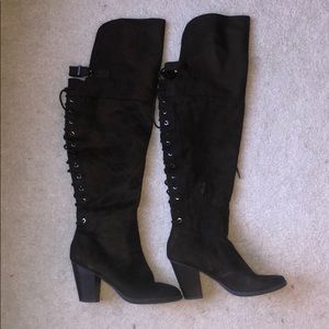 Thigh high brown boots/heels